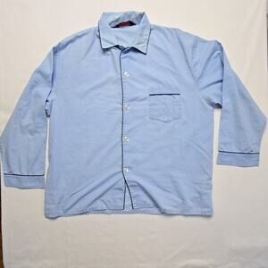 Vintage Hemingway Point Shirt Light Blue Long Sleeve L Pajamas Top VTG